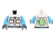 Part No: 973pb4755c01  Name: Torso Jumpsuit with 2 Pockets, Collar, Black and Medium Azure Belt, Bright Green Electric Power Plug Symbol Pattern / Medium Azure Arms / Dark Bluish Gray Hands