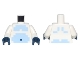 Part No: 973pb4850c01  Name: Torso Pixelated Bright Light Blue Bare Chest and Stomach, Dark Blue Navel Pattern / White Arms / Dark Blue Hands