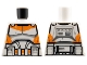 Part No: 973pb4852  Name: Torso SW Armor Clone Trooper with Orange and Light Bluish Gray 212th Legion Markings Detailed Pattern