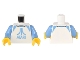 Part No: 973pb4910c01  Name: Torso Raglan Shirt with Medium Blue Atari Logo Pattern / Medium Blue Arms / Yellow Hands