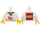 Part No: 973pb4942c01  Name: Torso Hoodie, Bright Light Yellow T-Shirt, Red Koi Fish, Waves, LEGO Logo on Back Pattern / White Arms / Yellow Hands