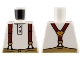 Part No: 973pb4978  Name: Torso Shirt with 2 Buttons, Dark Red Suspenders with Gold Clasps, Dark Tan Pants Pattern