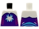 Part No: 973pb5133  Name: Torso Dark Purple Strapless Top, Spider with Medium Azure Outline, Magenta Webbing on Sides Pattern