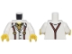 Part No: 973pb5225c01  Name: Torso Shirt with Open Collar, Reddish Brown Suspenders, and Gold Chain and Star Pendant Pattern / White Arms / Yellow Hands