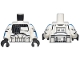 Part No: 973pb5455c01  Name: Torso SW Armor Captain Rex, Black Pouches and Detailed Belt Pattern (Clone Wars) / White Arms with Armor Panels, Worn Blue Stripes, and Tally Marks Pattern / Black Hands