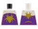 Part No: 973pb5613  Name: Torso Gold Spider on Dark Purple Panel with Magenta Webbing Pattern