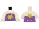 Part No: 973pb5613c01  Name: Torso Gold Spider on Dark Purple Panel with Magenta Webbing Pattern / White Arms / White Hands