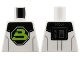 Part No: 973pb5651  Name: Torso Space Lime Capital Letter B on Black Octagon Blacktron II Logo, Shoulder Armor, Dark Bluish Gray Lines Pattern