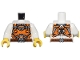 Part No: 973pb5936c01  Name: Torso Orange, Silver and Dark Silver Armor, Clasps and Belt Pattern / White Arms / Yellow Hands