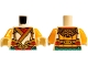 Part No: 973pb5952c01 Name: Torso Gold Armor Plates, Straps and Shoulder Pads, Red Collar and Dark Turquoise Sides Pattern / Bright Light Orange Arms / Tan Hands Part No: 973pb5952c01 Name: Torso Gold Armor Plates, Straps and Shoulder Pads, Red Collar and Dark Turquoise Sides Pattern / Bright Light Orange Arms / Tan Hands