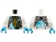 Part No: 973pb5971c01  Name: Torso Armored Tunic with Light Bluish Gray Shoulder Panels, Medium Azure Trim and Gold Ninjago Logogram Letter Z over Chest Armor, Ice Dragon Logo on Back Pattern / White Arms / Medium Azure Hands