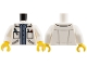 Part No: 973pb6495c01  Name: Torso Torso Lab Coat, Dark Bluish Gray Shirt, Pens in Pockets Pattern / White Arms / Yellow Hands