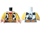 Part No: 973pb6591c01  Name: Torso Vest with Black Spots over Yellow Shirt with Red Handkerchief and Stripes, Dark Orange Belt, Gold Buckle Pattern / Yellow Arms / Light Nougat Hands