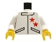 Lot ID: 396999300  Part No: 973px124c01  Name: Torso Racing Jacket with 2 Red Stars Pattern / White Arms / Yellow Hands