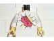 Part No: 973px127c01  Name: Torso Train Red 2 x 4 Brick Pattern / White Arms / Yellow Hands