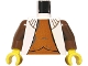 Part No: 973px303c01  Name: Torso SW Vest with Dark Orange Shirt Pattern (Leia) / Brown Arms / Yellow Hands