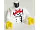 Part No: 973px3c01  Name: Torso Chef with 6 Buttons, Short Red Neckerchief Pattern / White Arms / Yellow Hands