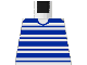 Part No: 973px61  Name: Torso Horizontal Blue Stripes Pattern