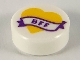 Part No: 98138pb148  Name: Tile, Round 1 x 1 with Bright Light Orange Heart and Banner with Dark Purple 'BFF' Pattern