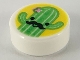 Part No: 98138pb153  Name: Tile, Round 1 x 1 with Bright Green Cactus with Black Moustache on Yellow Background Pattern