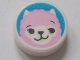 Part No: 98138pb168  Name: Tile, Round 1 x 1 with Bright Pink Alpaca / Llama Face on Dark Azure Background Pattern