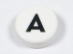Part No: 98138pb211  Name: Tile, Round 1 x 1 with Black Capital Letter A Pattern