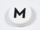 Part No: 98138pb223  Name: Tile, Round 1 x 1 with Black Capital Letter M / W Pattern