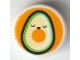 Part No: 98138pb249  Name: Tile, Round 1 x 1 with Avocado on Orange Background Pattern