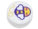 Part No: 98138pb302  Name: Tile, Round 1 x 1 with Yellow and Dark Purple Flying Bumble Bee with Coral Cheeks Pattern