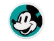 Part No: 98138pb326  Name: Tile, Round 1 x 1 with Mickey Mouse Head on Dark Turquoise Background Pattern