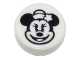 Part No: 98138pb334  Name: Tile, Round 1 x 1 with Black Minnie Mouse Head with Hat and Flower Pattern