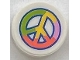 Part No: 98138pb344  Name: Tile, Round 1 x 1 with Lime, Yellow, Coral, and Bright Pink Peace Symbol Pattern