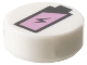 Lot ID: 397050651  Part No: 98138pb396  Name: Tile, Round 1 x 1 with Black and Metallic Pink Battery Charge Pattern