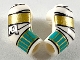 Part No: 981982pb216  Name: Arm, (Matching Left and Right) Pair with Wrappings, Gold and Dark Turquoise Bracelets Pattern
