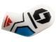 Part No: 981pb386  Name: Arm, Left with Black Octagon, Dark Azure Elbow and Red Sport Mountain Logo Pattern