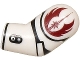 Part No: 981pb427  Name: Arm, Left with Black Lines and Dark Red Jedi Crest Pattern