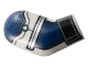 Part No: 982pb339  Name: Arm, Right with Black Cuff, Dark Blue Armor, Metallic Light Blue Dot, and Silver Trim Pattern