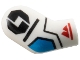 Part No: 982pb386  Name: Arm, Right with Black Octagon, Dark Azure Elbow and Red Sport Mountain Logo Pattern