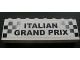 Part No: BA009pb08  Name: Stickered Assembly 8 x 1 x 2 with Black and White Checkered Stripes and 'ITALIAN GRAND PRIX' Pattern (Sticker) - Set 8672 - 2 Brick 1 x 8