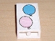 Part No: BA011pb01  Name: Stickered Assembly 2 x 1 x 3 with Blue and Pink Balloons Pattern (Sticker) - Set 6409 - 3 Brick 1 x 2