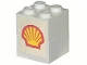 Part No: BA021pb02  Name: Stickered Assembly 2 x 2 x 2 with Shell Logo Pattern on Both Sides (Stickers) - Set 377-1 - 2 Brick 2 x 2