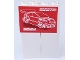 Part No: BA090pb02  Name: Stickered Assembly 4 x 1 x 5 with Red and Lime Car Posters Pattern on Both Sides (Stickers) - Set 8681 - 2 Brick 1 x 2 x 5