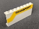 Part No: BA098pb01R  Name: Stickered Assembly 8 x 1 x 3 with Black 'TRANSPORT' on Yellow Stripe Pattern Model Right Side (Sticker) - Set 6367 - 2 Panel 1 x 4 x 3 - Solid Studs