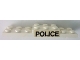 Part No: BA205pb02  Name: Stickered Assembly 8 x 2 x 2/3 with Black 'POLICE' Pattern on Both Sides (Stickers) - Sets 600-2 / 6600-1 - 1 Plate 2 x 3, 1 Plate 2 x 8