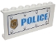 Part No: BA256pb02R Name: Stickered Assembly 8 x 1 x 3 with Bolts, Blue 'POLICE', and World City Gold Police Badge Pattern Model Right Side (Sticker) - Set 7034 - 2 Panel 1 x 4 x 3 - Hollow Studs Part No: BA256pb02R Name: Stickered Assembly 8 x 1 x 3 with Bolts, Blue 'POLICE', and World City Gold Police Badge Pattern Model Right Side (Sticker) - Set 7034 - 2 Panel 1 x 4 x 3 - Hollow Studs