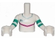 Lot ID: 292696769  Part No: FTGpb212c01  Name: Torso Mini Doll Girl Jumpsuit with Magenta Stripe Pattern, White Arms with Hands with Turquoise Stripes