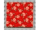 Part No: bb0063pb02  Name: Scala Cloth Blanket 7 x 7 with Light Salmon Flowers, Green Leaves, Red Background Pattern