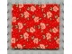 Lot ID: 183355435  Part No: bb0063pb02  Name: Scala Cloth Blanket 7 x 7 with Light Salmon Flowers, Green Leaves, Red Background Pattern