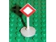 Lot ID: 119039023  Part No: bb0131pb03c02  Name: Road Sign with Post, Diamond with Red Border, Plain White Inside Pattern, Type 2 Base