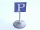 Part No: bb0139pb01c01  Name: Road Sign with Post, Square with Parking 'P' Pattern, Type 1 Base